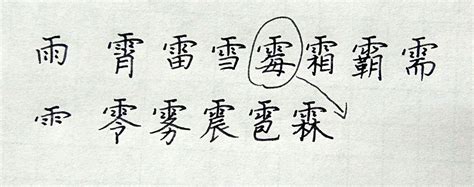 雨字部首的字|雨字旁